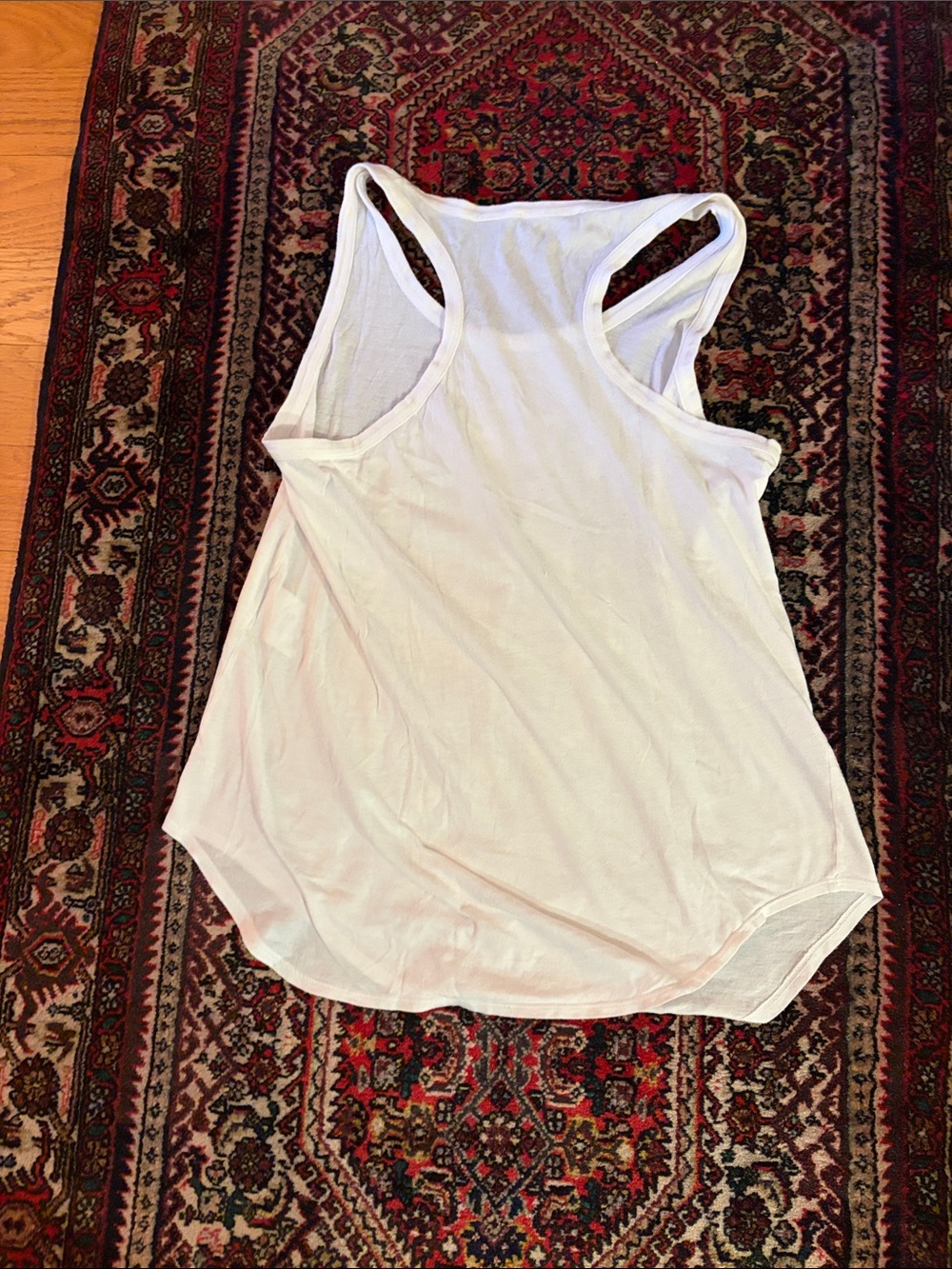 Alexander McQueen White Tank with Skull and Pink/Purple Roses - Picture 4 of 4